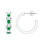 Certified Emerald and Lab Diamond Hoop Earrings