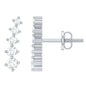 Graduated Style Diamond Climber Earrings