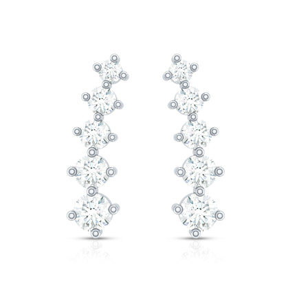 Graduated Style Diamond Climber Earrings