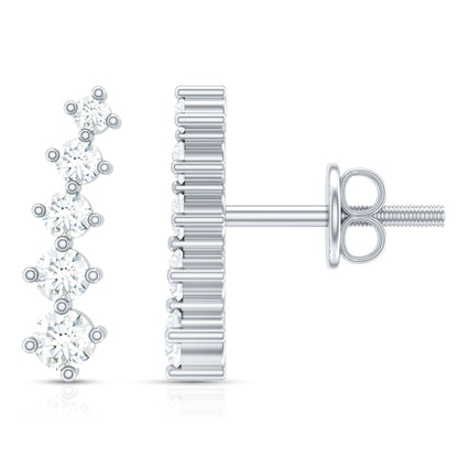 Graduated Style Diamond Climber Earrings