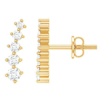 Graduated Style Diamond Climber Earrings