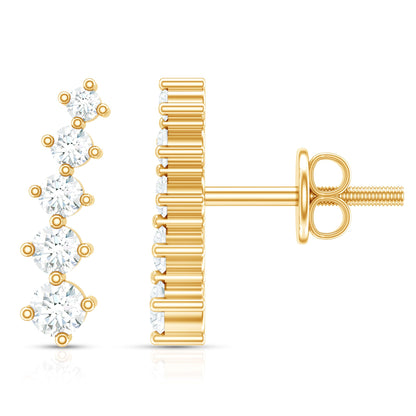 Graduated Style Diamond Climber Earrings