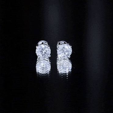 Certified 4 Carat Moissanite Stud Earrings in Silver