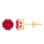 2.74 Carat Round Cut Solitaire Lab Created Ruby Stud Earring for women