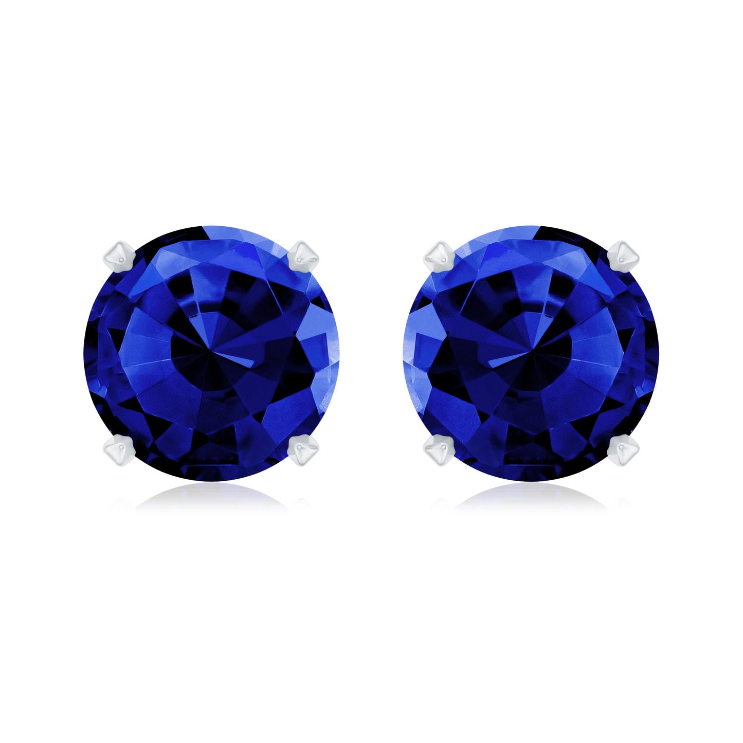 Womens Lab Created Blue Sapphire Solitaire Stud Earrings