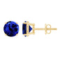 Womens Lab Created Blue Sapphire Solitaire Stud Earrings