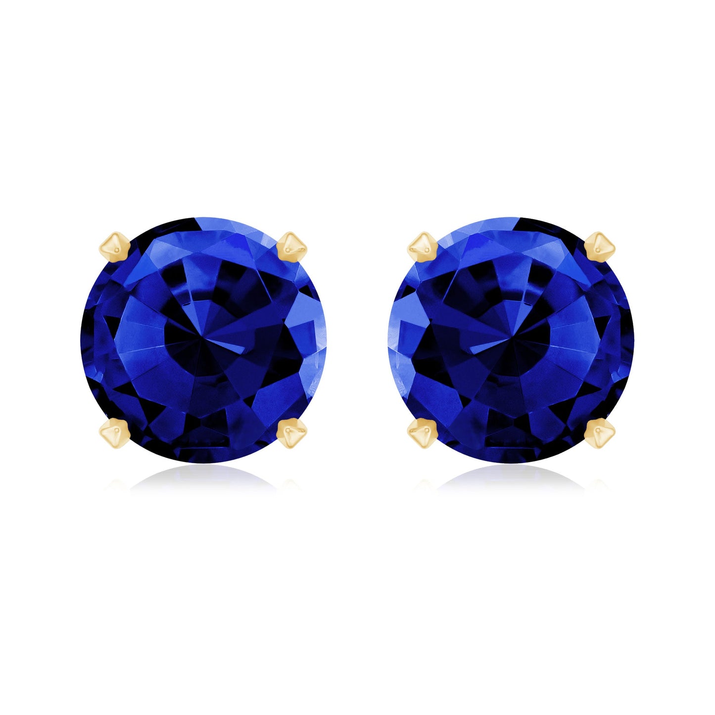 Womens Lab Created Blue Sapphire Solitaire Stud Earrings