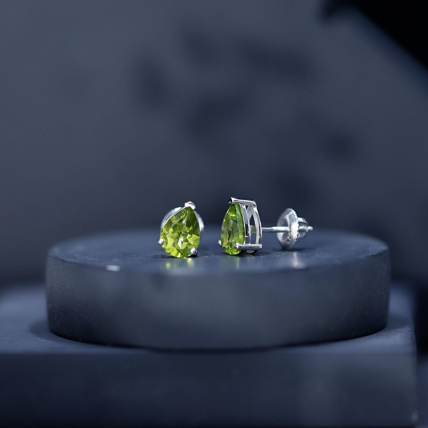 Natural Pear Shape 2 Carat Peridot August Birthstone Earrings