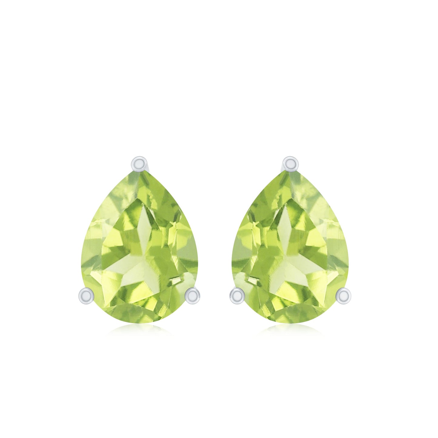Natural Pear Shape 2 Carat Peridot August Birthstone Earrings