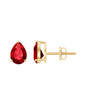 2 Carat Lab Created Ruby Teardrop Stud Earrings for Women