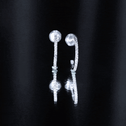 Round Shaped Diamond Hoop Earrings