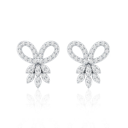 Certified Diamond Bow Earrings For Her