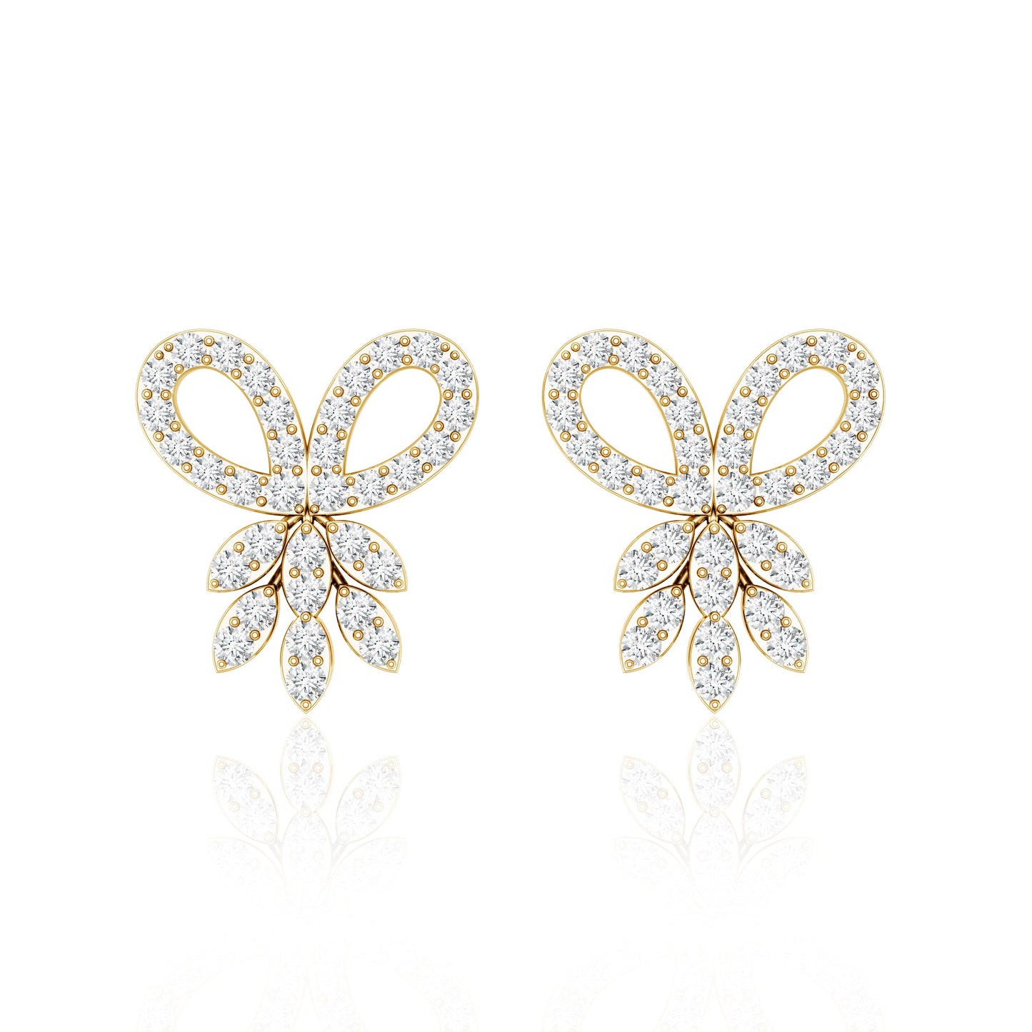 Certified Diamond Bow Earrings For Her