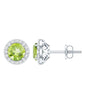 Classic Peridot and Diamond Stud Earrings For Women