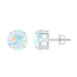 4 Carat Round Cut Ethiopian Opal Solitaire Stud Earrings for Women