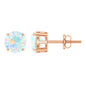 October Birthstone Ethiopian Opal Solitaire Stud Earring