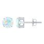 1.6 Carat Solitaire Ethiopian Opal Stud Earrings in Silver