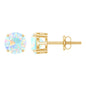October Birthstone Ethiopian Opal Solitaire Stud Earring