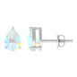Pear Cut Ethiopian Opal Solitaire Stud Earrings in Gold