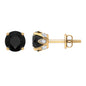 Genuine Black Onyx Diamond Stud Earrings with Certificate