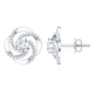 1 CT Round Shape Moissanite Swirl Stud Earrings