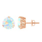 4 Carat Ethiopian Opal Solitaire Stud Earrings in Double Prong Setting