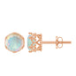 Natural Ethiopian Opal Crown Stud Earrings with Screw Back