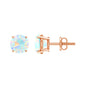Real Ethiopian Opal Solitaire Stud Earrings