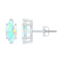 Certified Real Marquise Ethiopian Opal Earrings with Screw Back