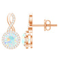 1 Carat Ethiopian Opal and Diamond Infinity Stud Earrings