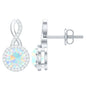 1 Carat Ethiopian Opal and Diamond Infinity Stud Earrings