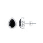 2 Carat Pear Cut Black Onyx and Diamond Halo Stud Earrings