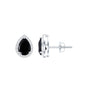 Lab Created Black Diamond Teardrop Stud Earrings with Diamond Halo