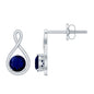 0.8 Carat Round Cut Blue Sapphire Solitaire Infinity Stud Earrings