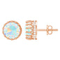 Real Ethiopian Opal Crown Stud Earrings with Certificate