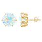 4 Carat Genuine Round Ethiopian Opal Solitaire Stud Earrings