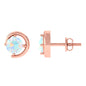 1 Carat Prong Set Ethiopian Opal Solitaire Stud Earrings