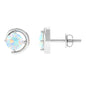 1 Carat Prong Set Ethiopian Opal Solitaire Stud Earrings