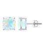 Natural Certified Cushion Cut Ethiopian Opal Stud Earrings For Women
