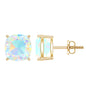 Natural Certified Cushion Cut Ethiopian Opal Stud Earrings For Women