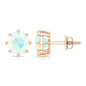Natural 4 Carat Rainbow Ethiopian Opal Earrings with Screw Back