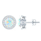 1.6 Carat Round Ethiopian Opal and Diamond Halo Stud Earrings