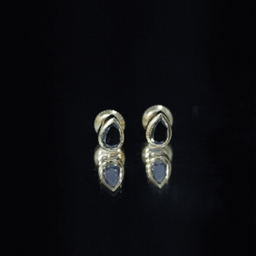 Pear Shaped 1.5 Carat Lab Grown Black Diamond Stud Earrings for Women