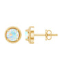 1 Carat Round Shape Ethiopian Opal Solitaire Stud Earrings