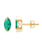 1 CT Marquise Cut Lab Grown Emerald Solitaire Stud Earrings