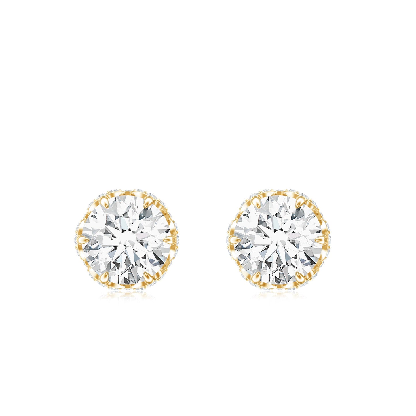 Designer 1 Carat Moissanite Stud Earrings with Screw Back
