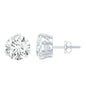 Certified 4 CT Moissanite Stud Earrings in 3 Double Claw Prong Setting