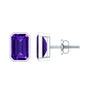 Bezel Set 1.2 Carat Amethyst Stud Earrings In Silver