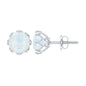 6 MM Decorative Set Moonstone Solitaire Stud Earrings