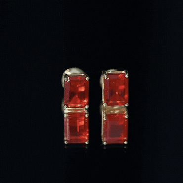 2 CT Emerald Cut Fire Opal Solitaire Stud Earrings for Women